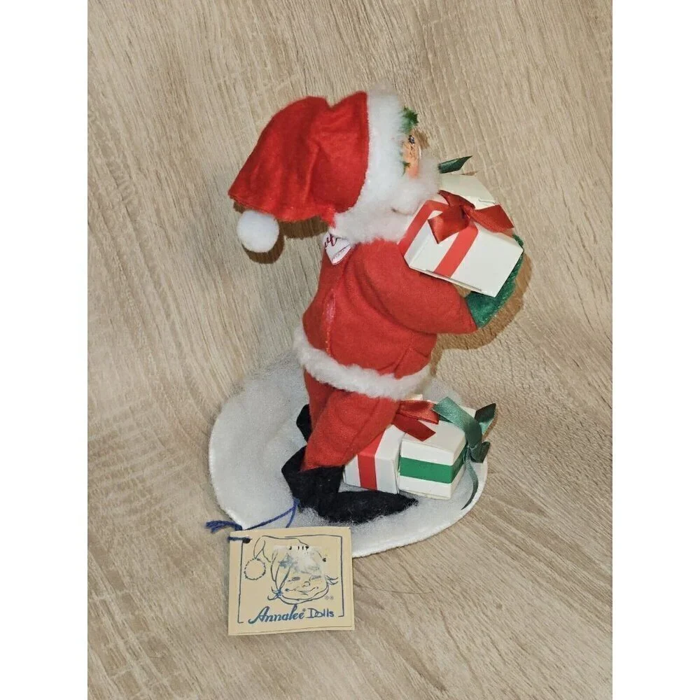 Vintage 1995 Annalee Dolls Santa Claus With Gift Boxes Figurine Christmas Decor